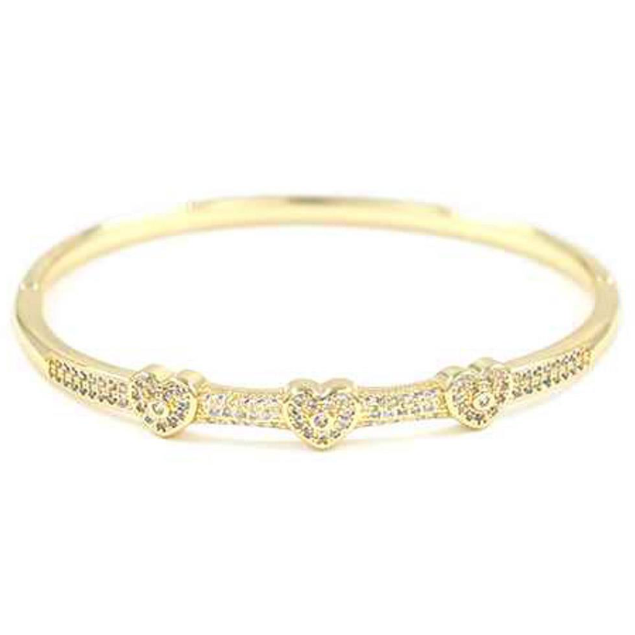 Rhinestone Heart Bangle – Joyful Gemz