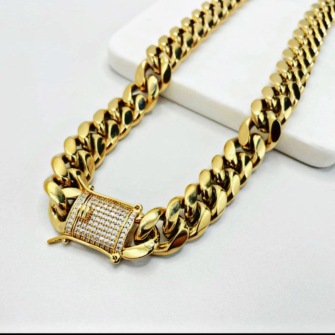 Cuban Link Chain and Bracelet with Micro CZ