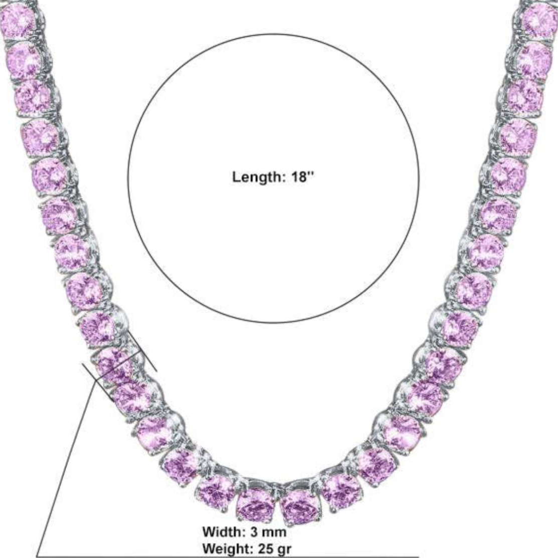 Pink Tennis Chain