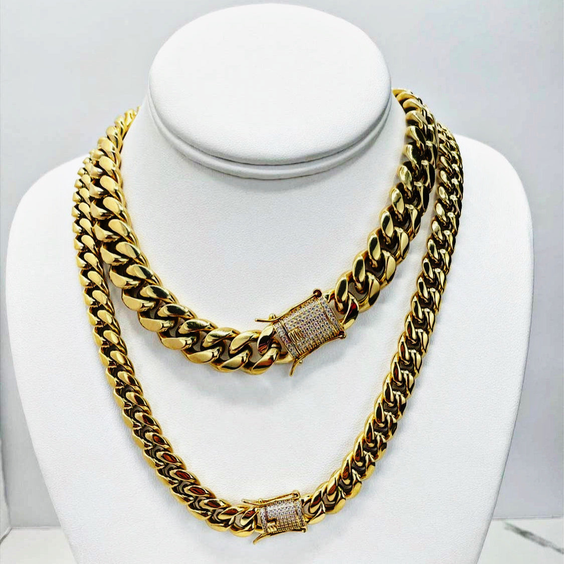 Cuban Link Chain and Bracelet with Micro CZ