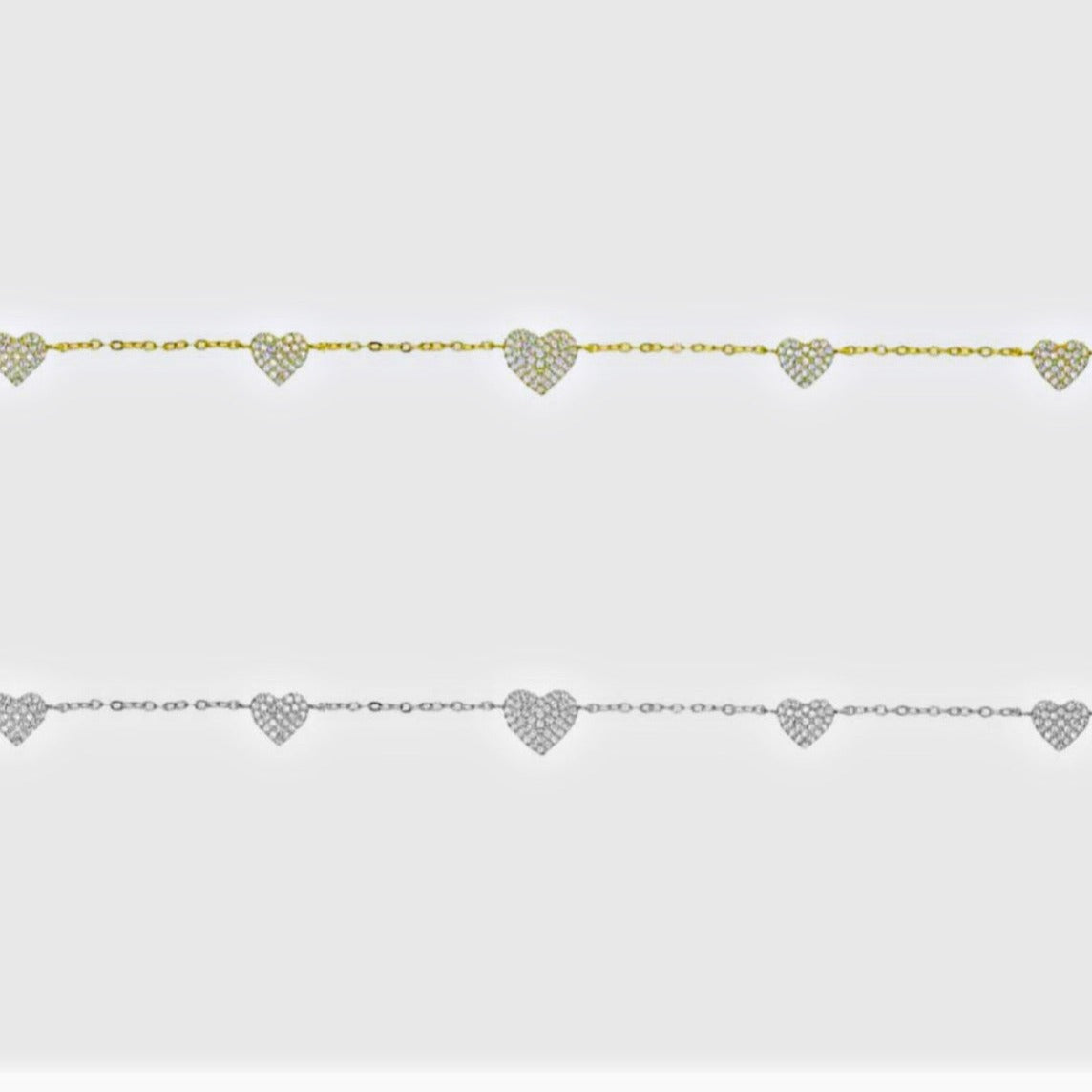 CZ Pave Multi Hearts Choker