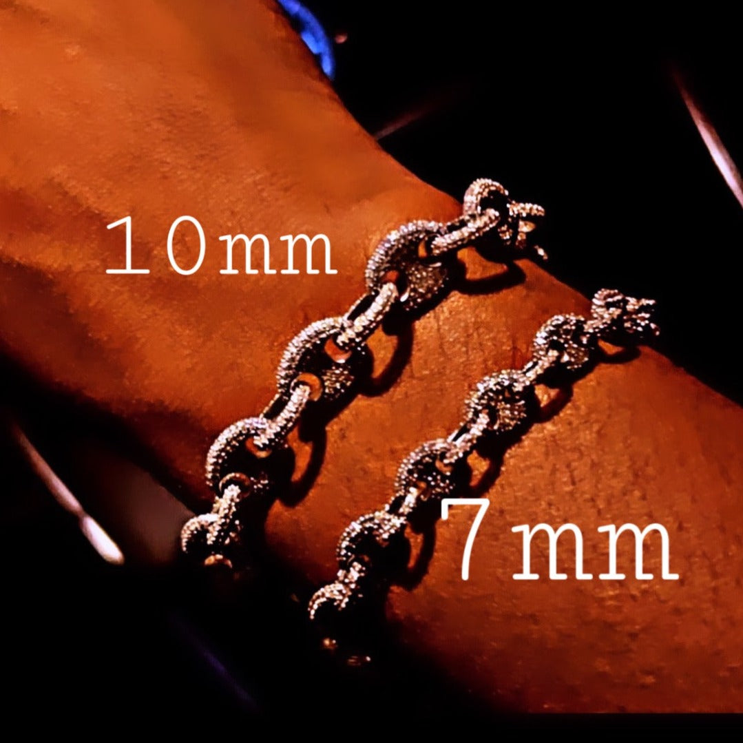 Sterling Pave’ Puff Bracelet