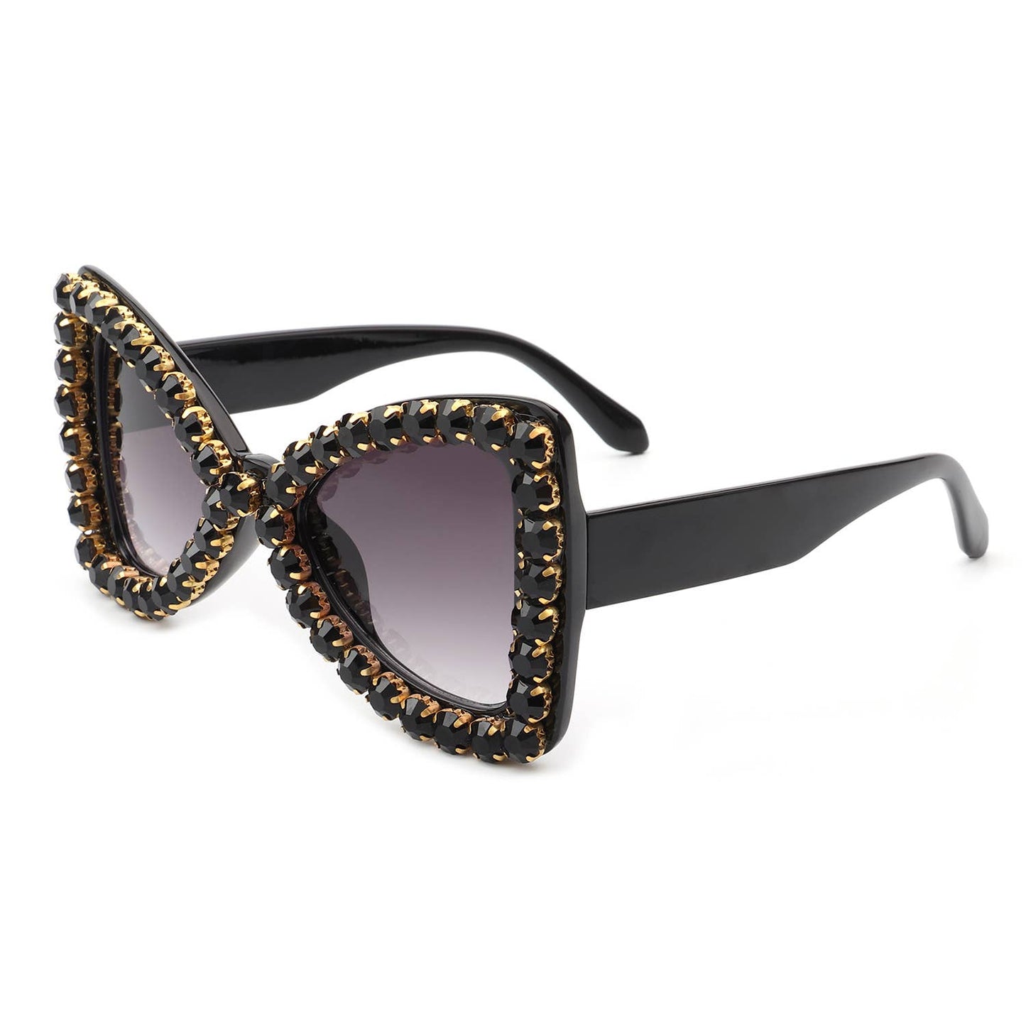 Oversize Rhinestone Retro Cat Eye Sunglasses