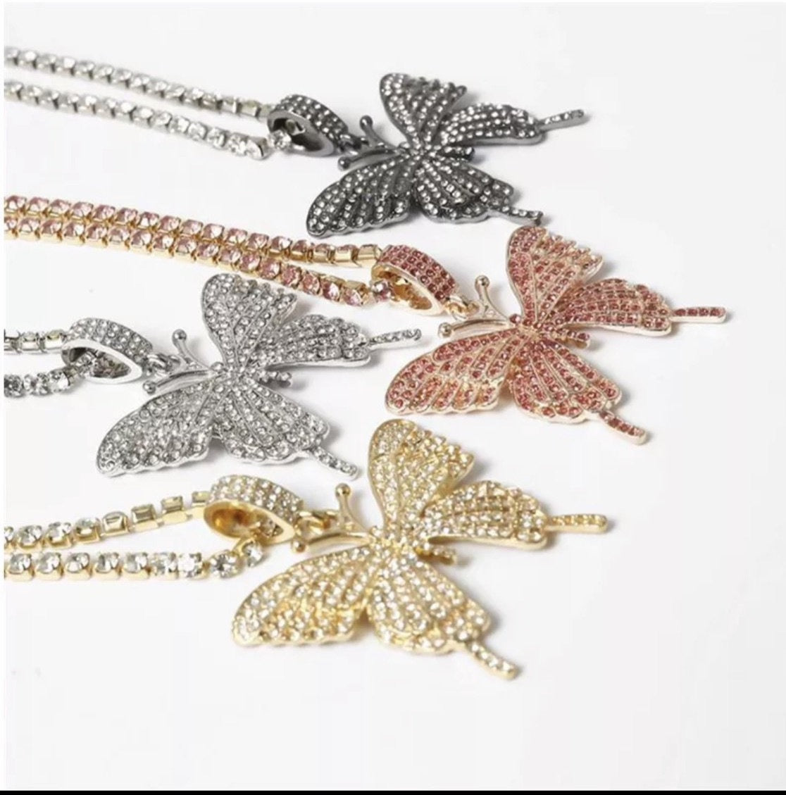 Iced Out Butterfly Necklace