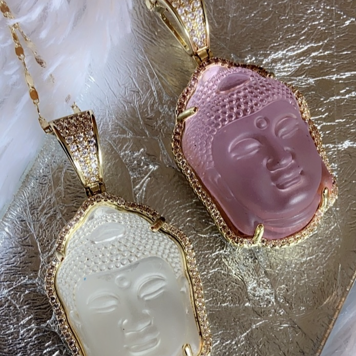 Diamond Buddha Head Pendant