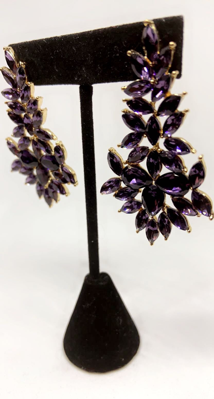 Purple Stone Dangle Earrings