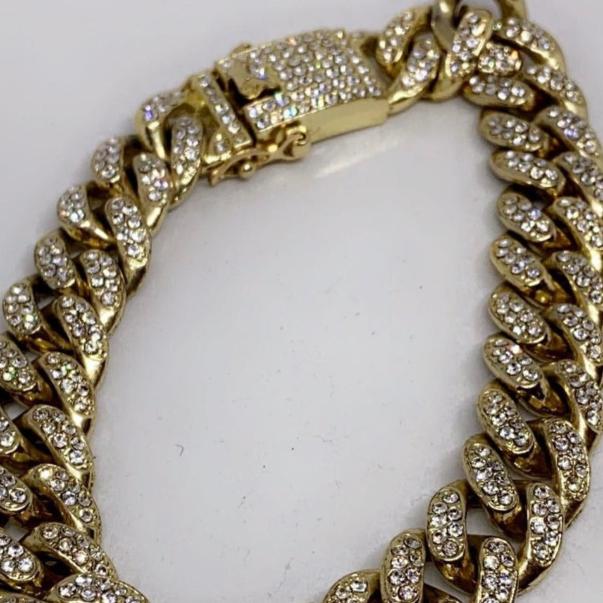 Crystal Cuban Link Anklet