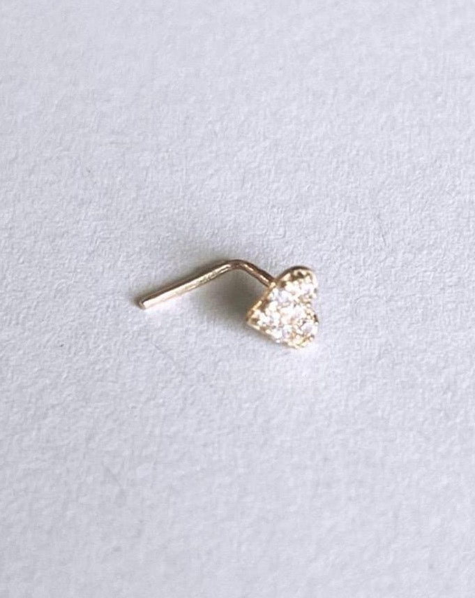 14k Heart Nosestud