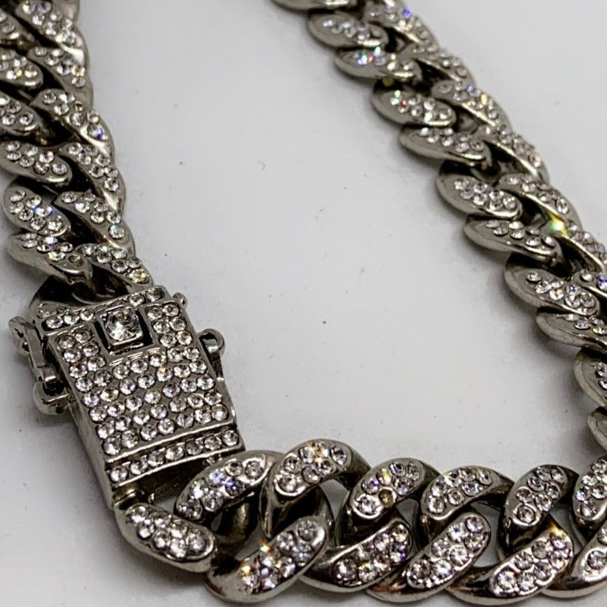 Crystal Cuban Link Anklet