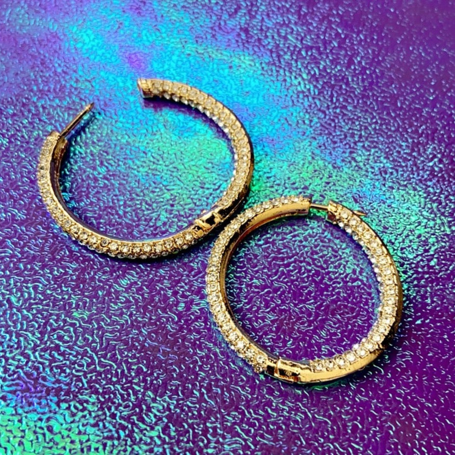 Micro Pave Hoop Earrings