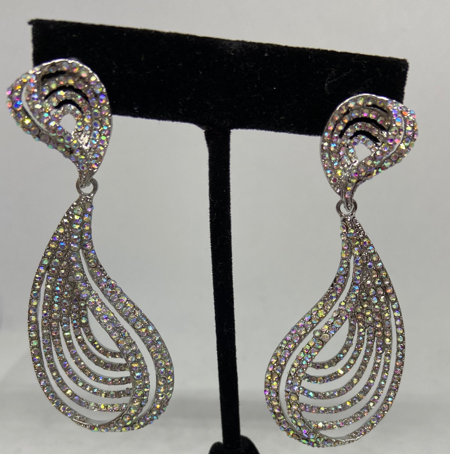 Iridescent Stone Dangle Earrings