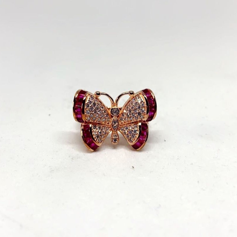 Pink Butterfly Ring