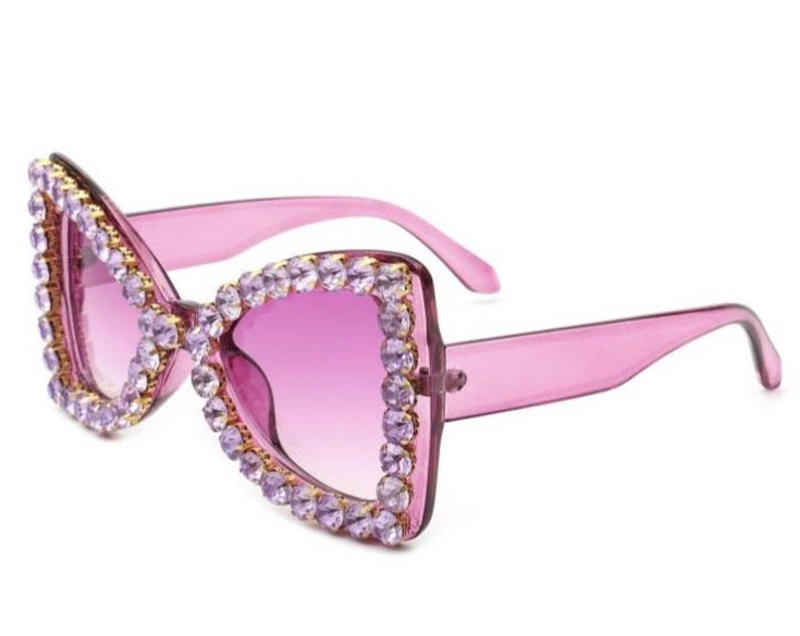 Oversize Rhinestone Retro Cat Eye Sunglasses