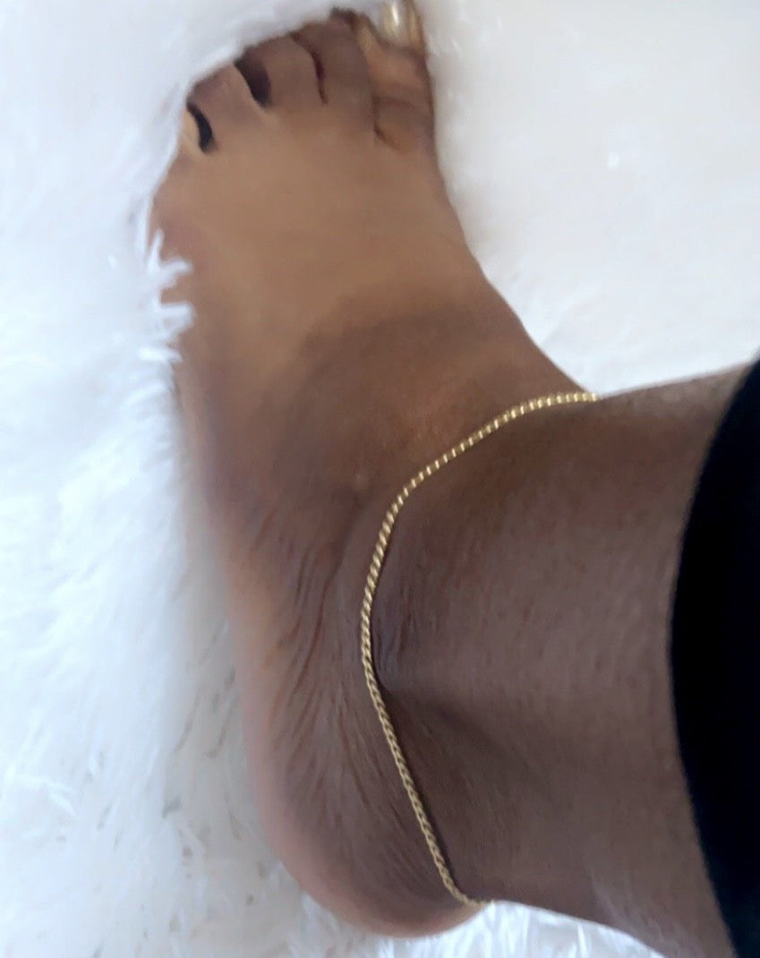 14K Curb Chain Anklet