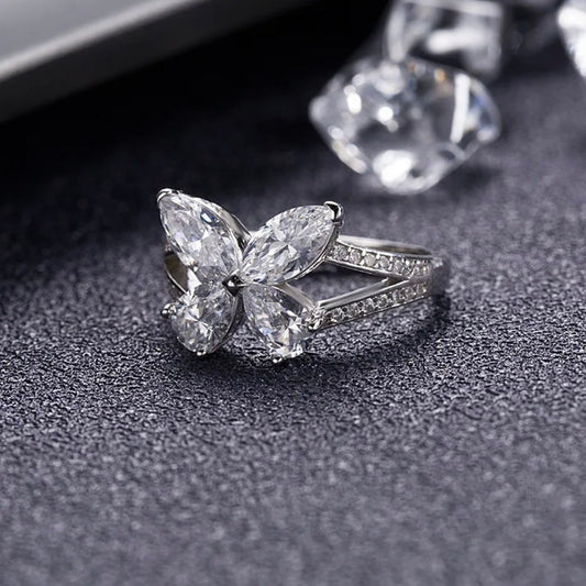 Crystal Butterfly Ring