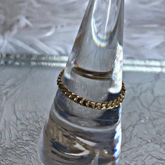 14k Solid Gold Cuban Curb Chain Ring