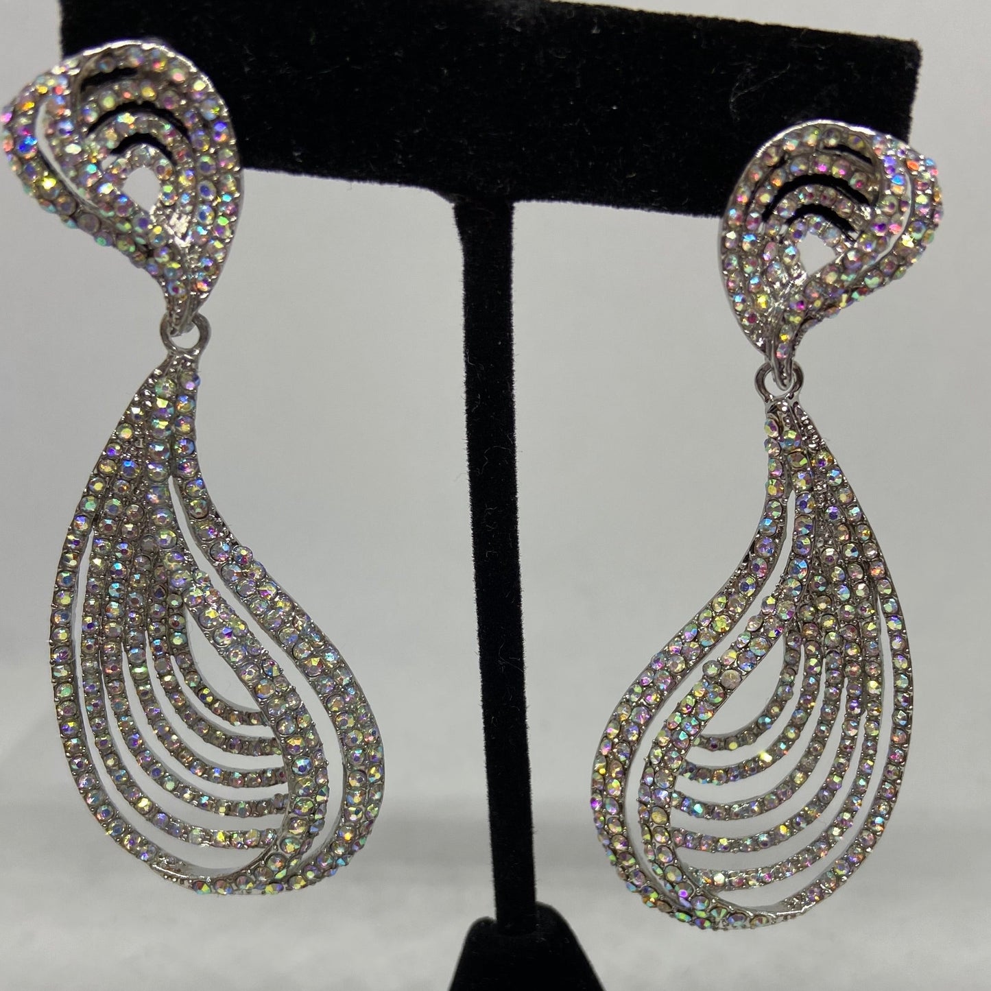 Iridescent Stone Dangle Earrings
