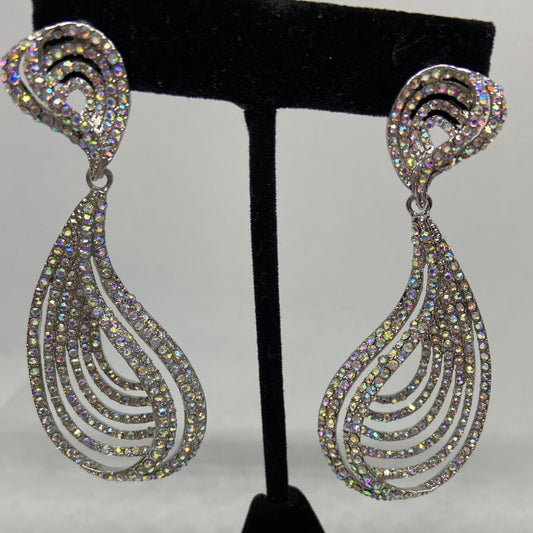 Iridescent Stone Dangle Earrings