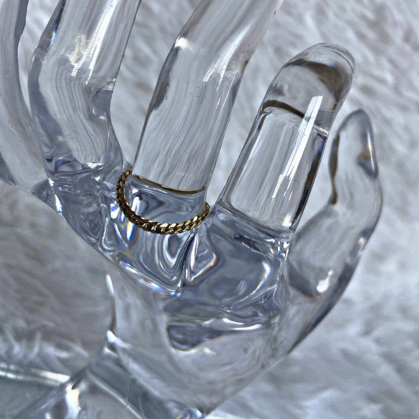 14k Solid Gold Cuban Curb Chain Ring