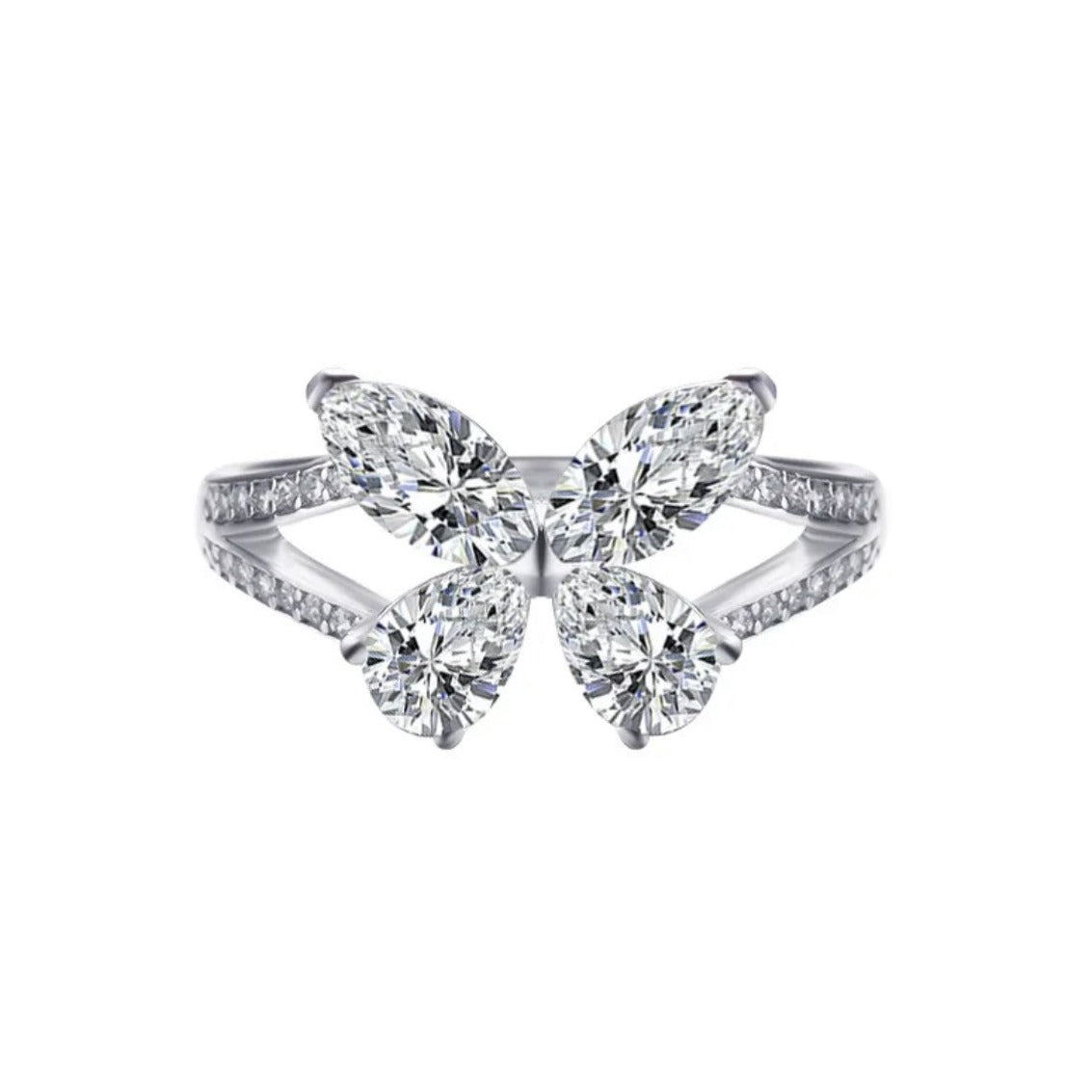 Crystal Butterfly Ring