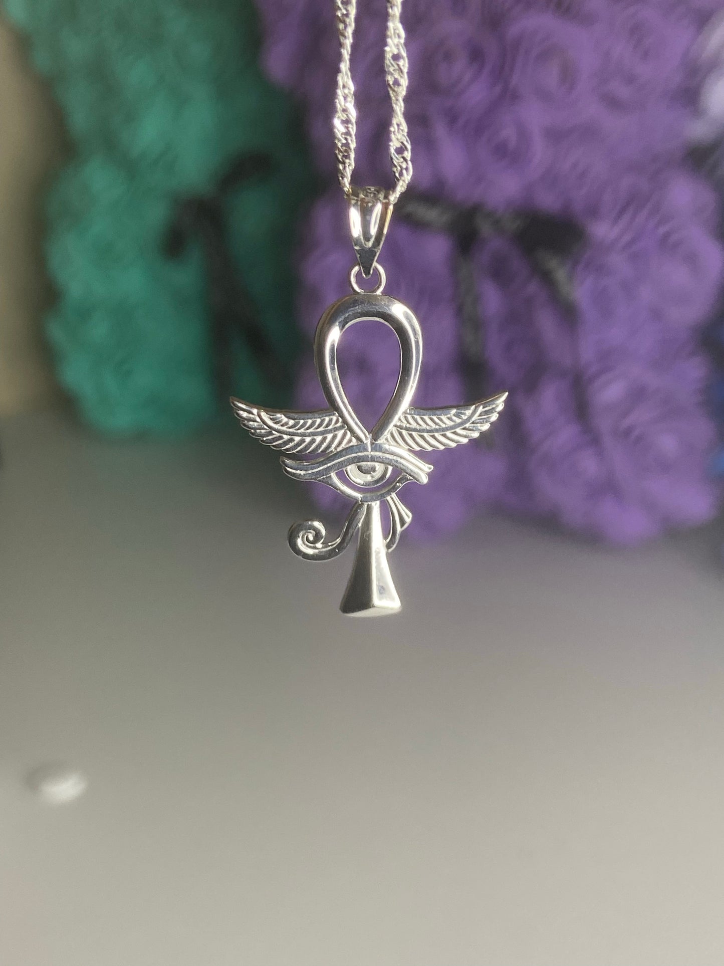 Ankh w/Eye Of Horus Pendant