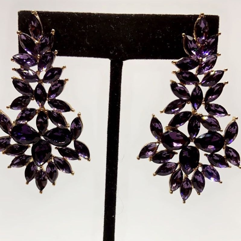 Purple Stone Dangle Earrings
