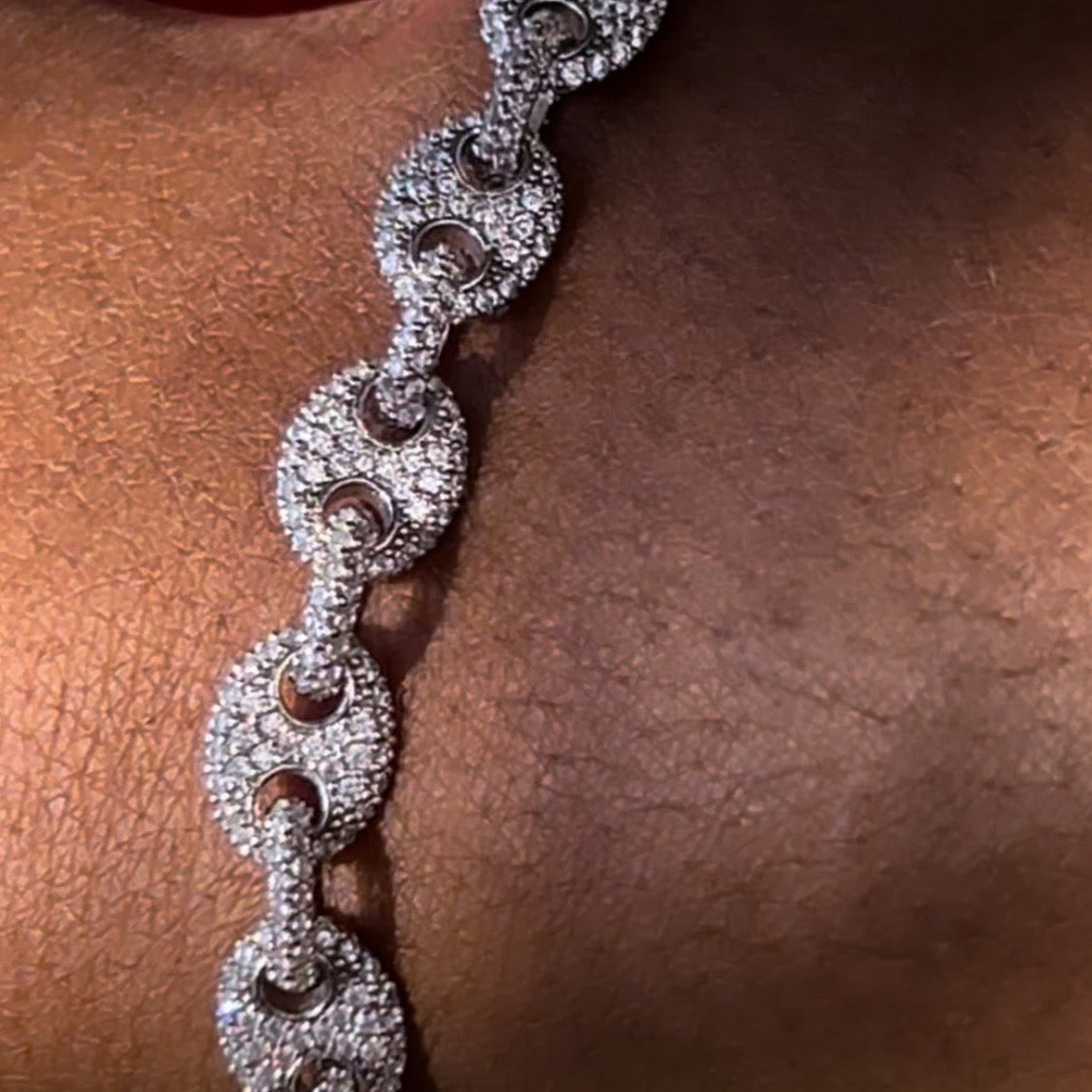 Sterling Pave’ Puff Bracelet
