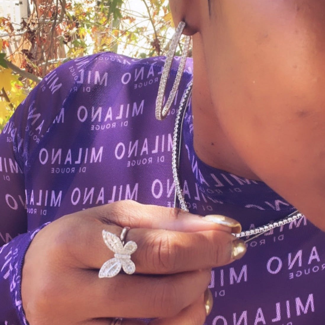Baguette Butterfly Ring