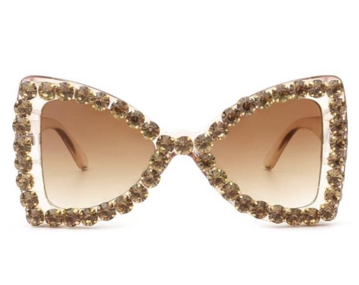 Oversize Rhinestone Retro Cat Eye Sunglasses