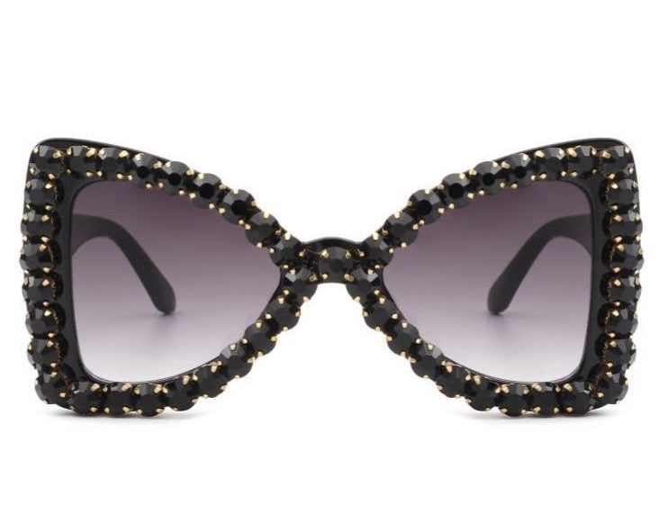 Oversize Rhinestone Retro Cat Eye Sunglasses