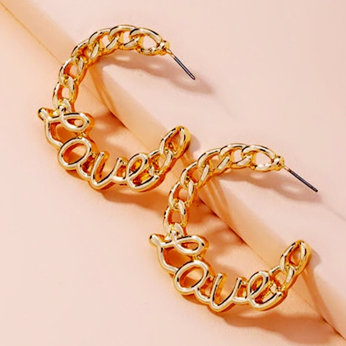 Love Chain Hoop Earrings
