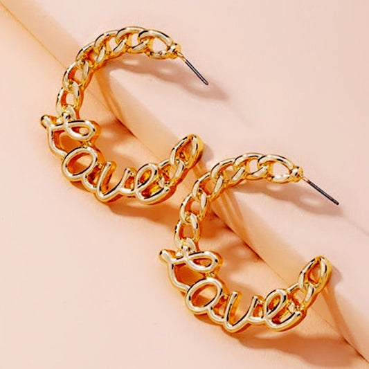 Love Chain Hoop Earrings