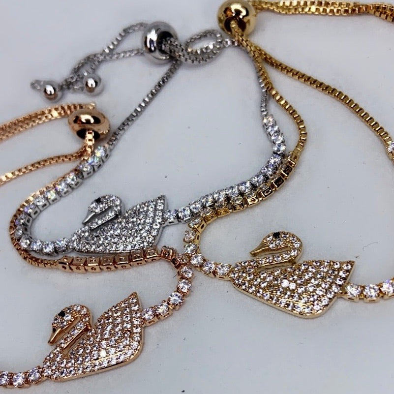 Crystal Swan Bracelet