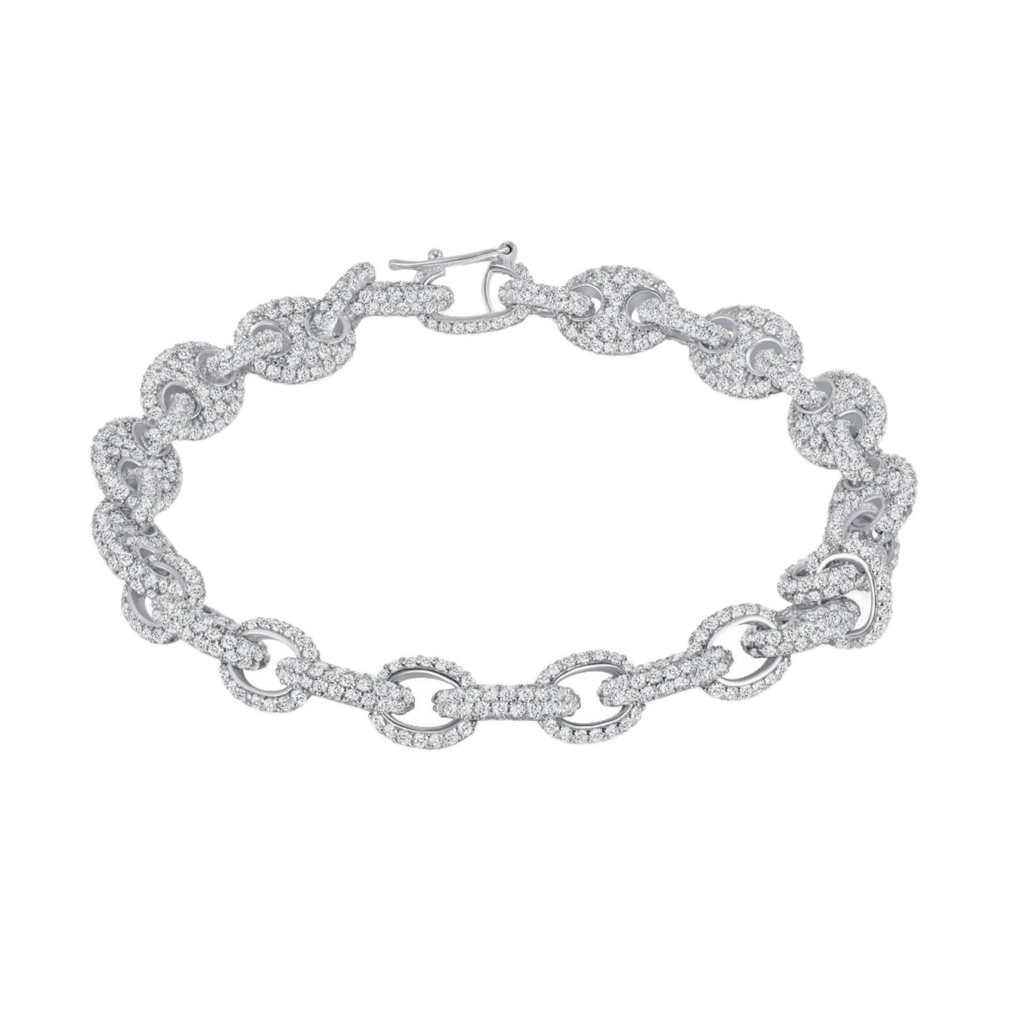 Sterling Pave’ Puff Bracelet
