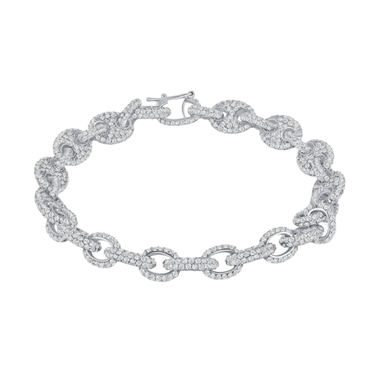 Sterling Pave’ Puff Bracelet