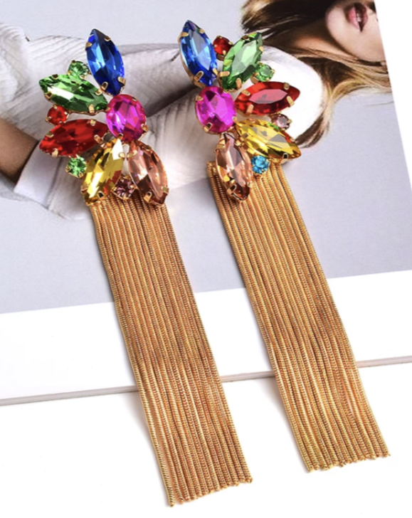 Luxe Rhinestone Dangle Earrings