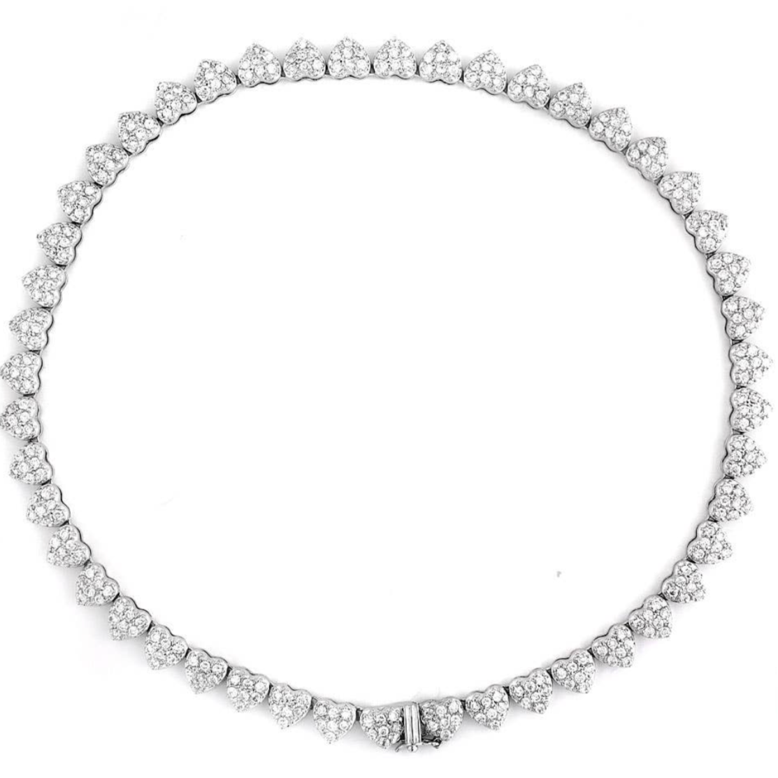 Pave' Heart Tennis Necklace