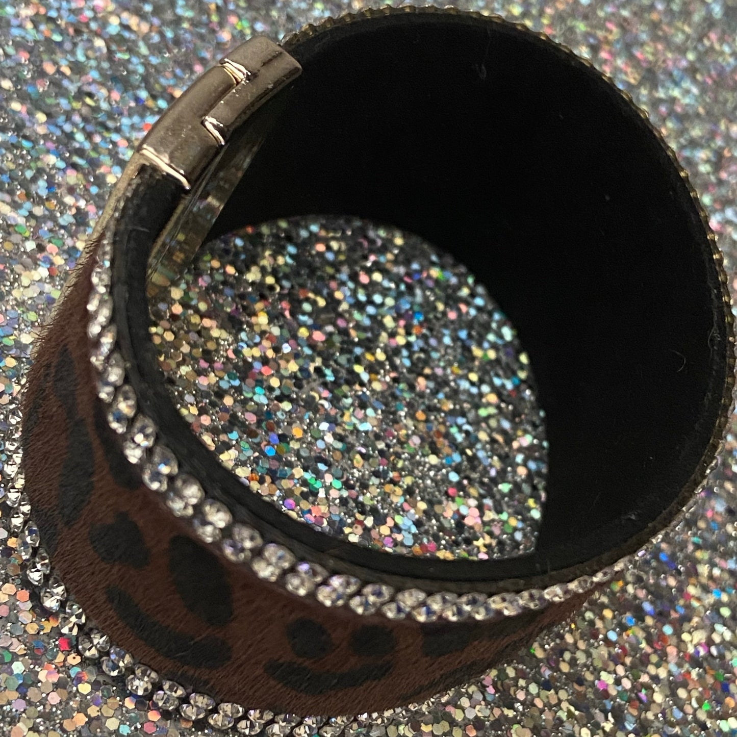 Rhinestones and Fur Bracelet