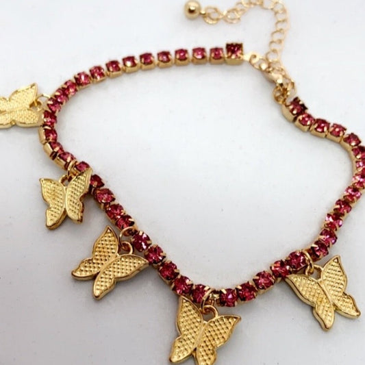 Butterfly Tennis Chain Anklet