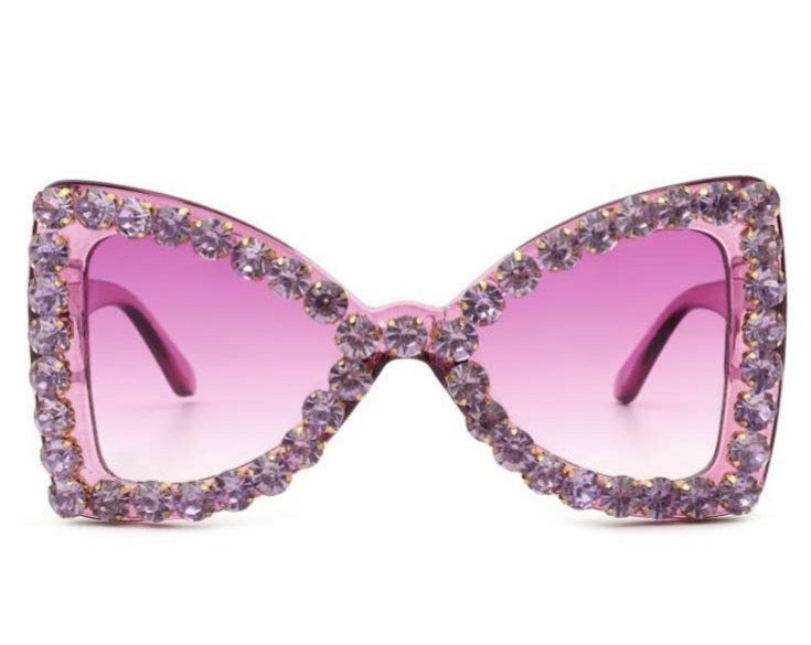 Oversize Rhinestone Retro Cat Eye Sunglasses