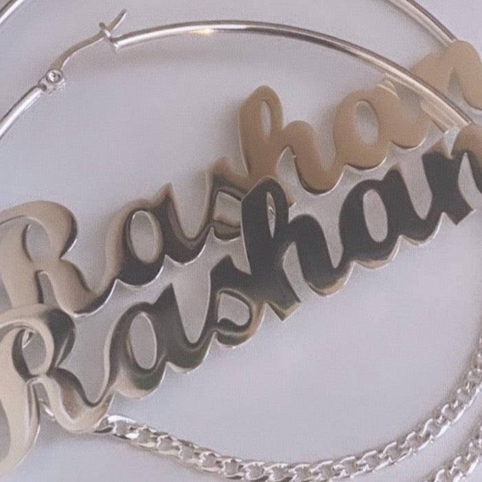 Custom Name Chain Hoops
