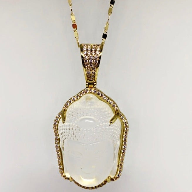 Diamond Buddha Head Pendant