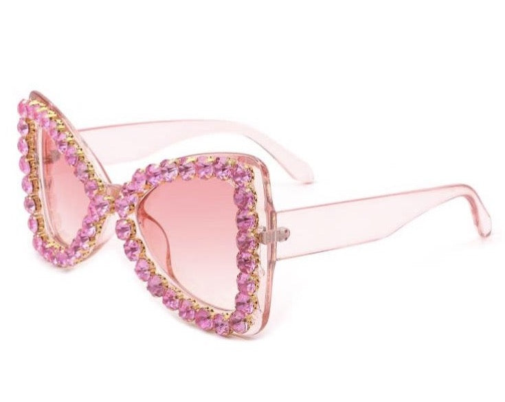 Oversize Rhinestone Retro Cat Eye Sunglasses
