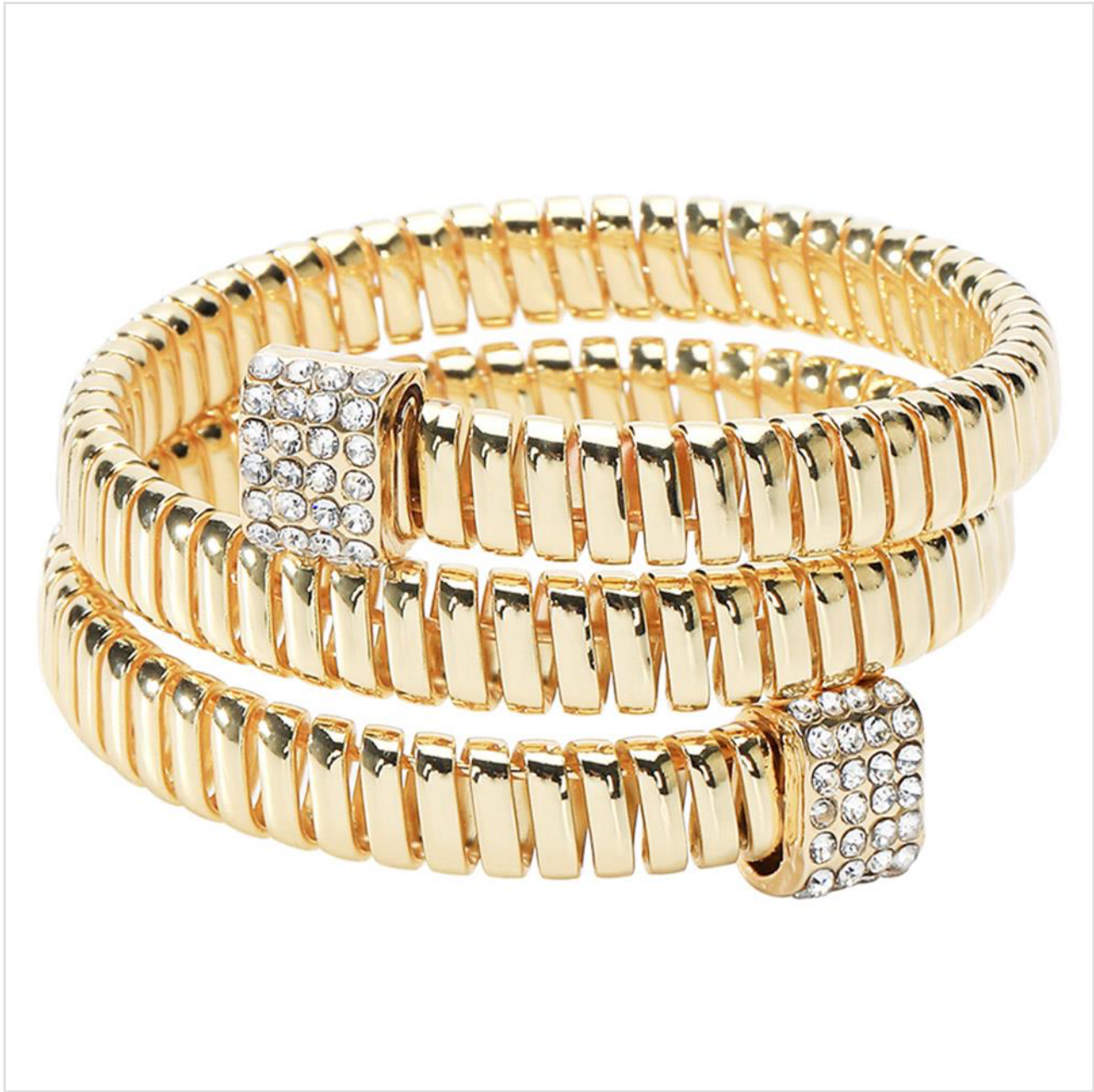 Pave' Double Omega Cuff