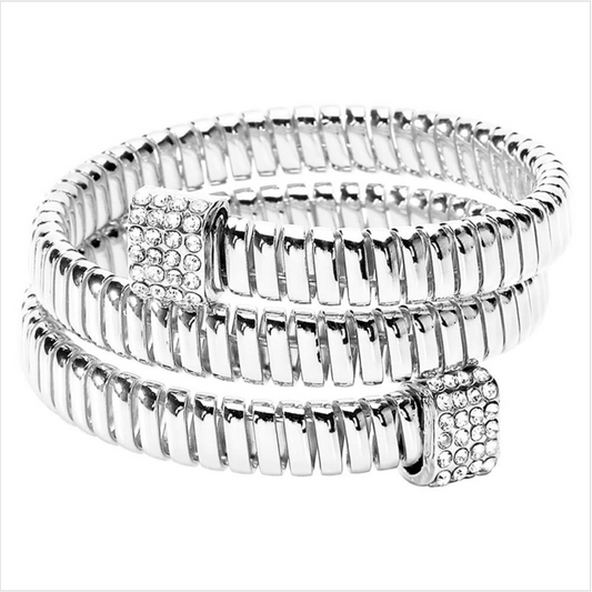 Pave' Double Omega Cuff