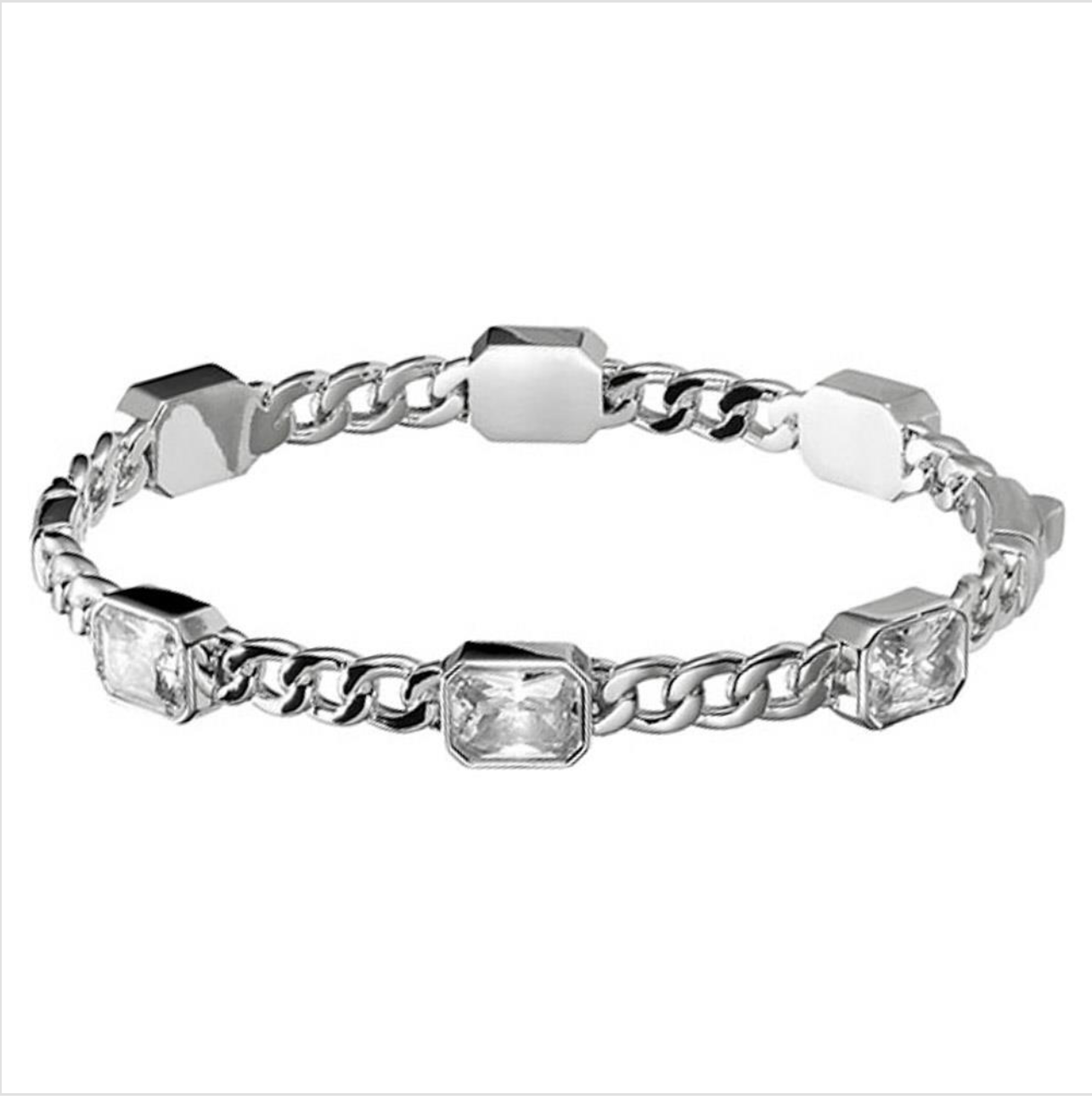 Clear Stone Link Bracelet