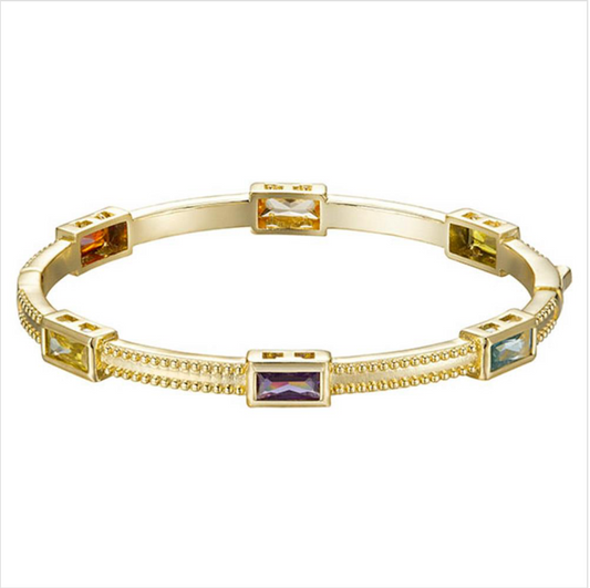 Multi Stone Bangle Bracelet
