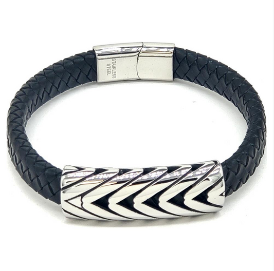 Chevron Pattern Stainless Steel Bracelet