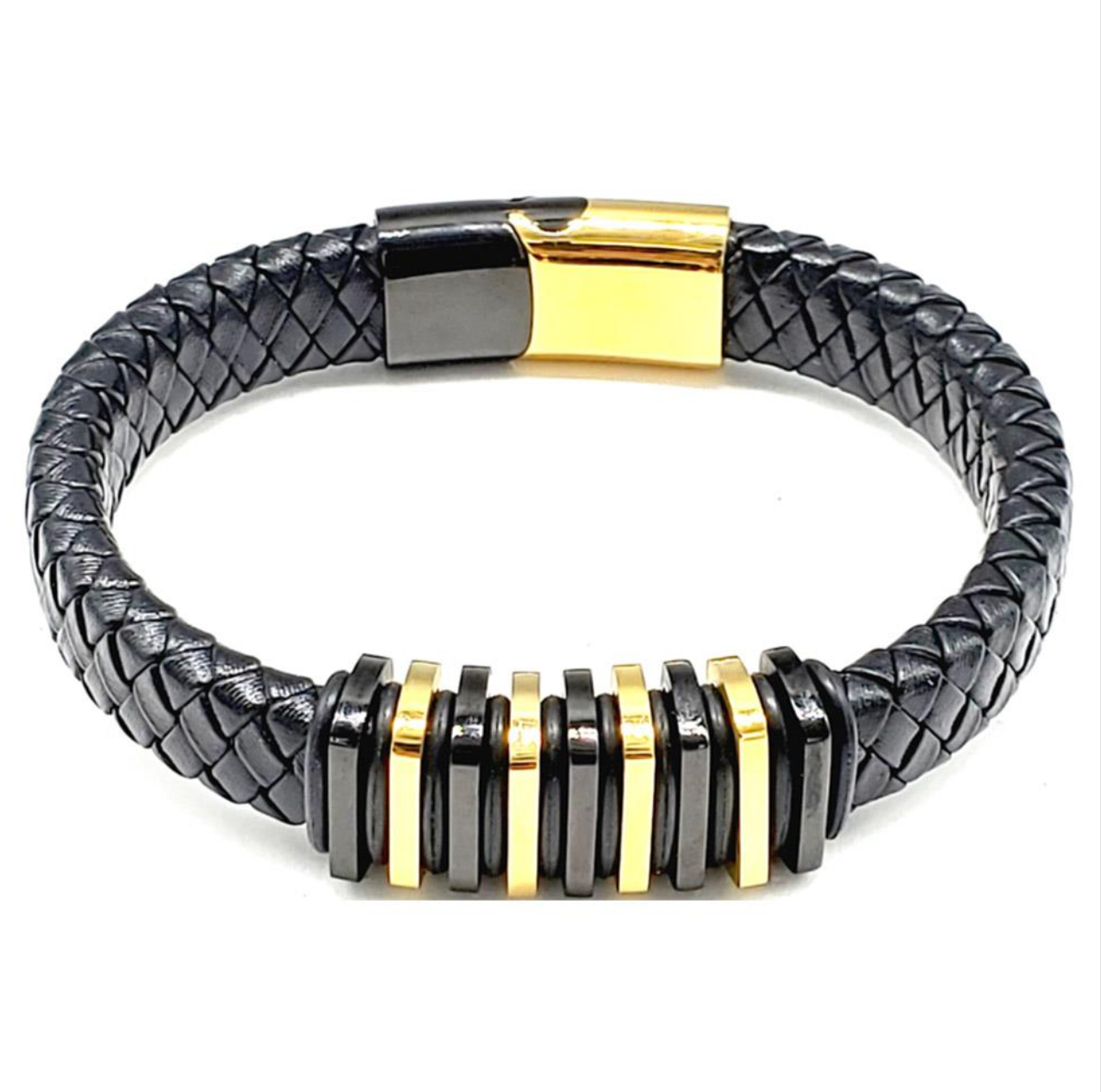 Stainless Steel Leather Bracelet