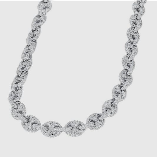 Sterling Pave’ Puff Necklace